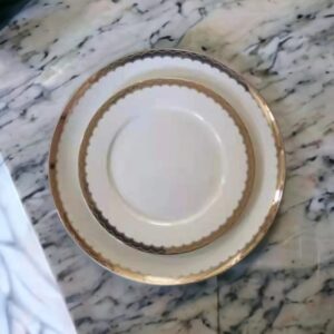 GOLD RIPPLED DINNERSIDE PLATES