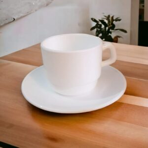 ARCOROC WHITE REST TEA /COFFEE CUPS WITH SAUCER 250ML