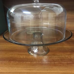 GLASS CAKE STAND WITH DOOM COVER