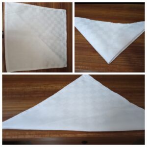 WHITE COTTON DAMASK DINNER NAPKINS